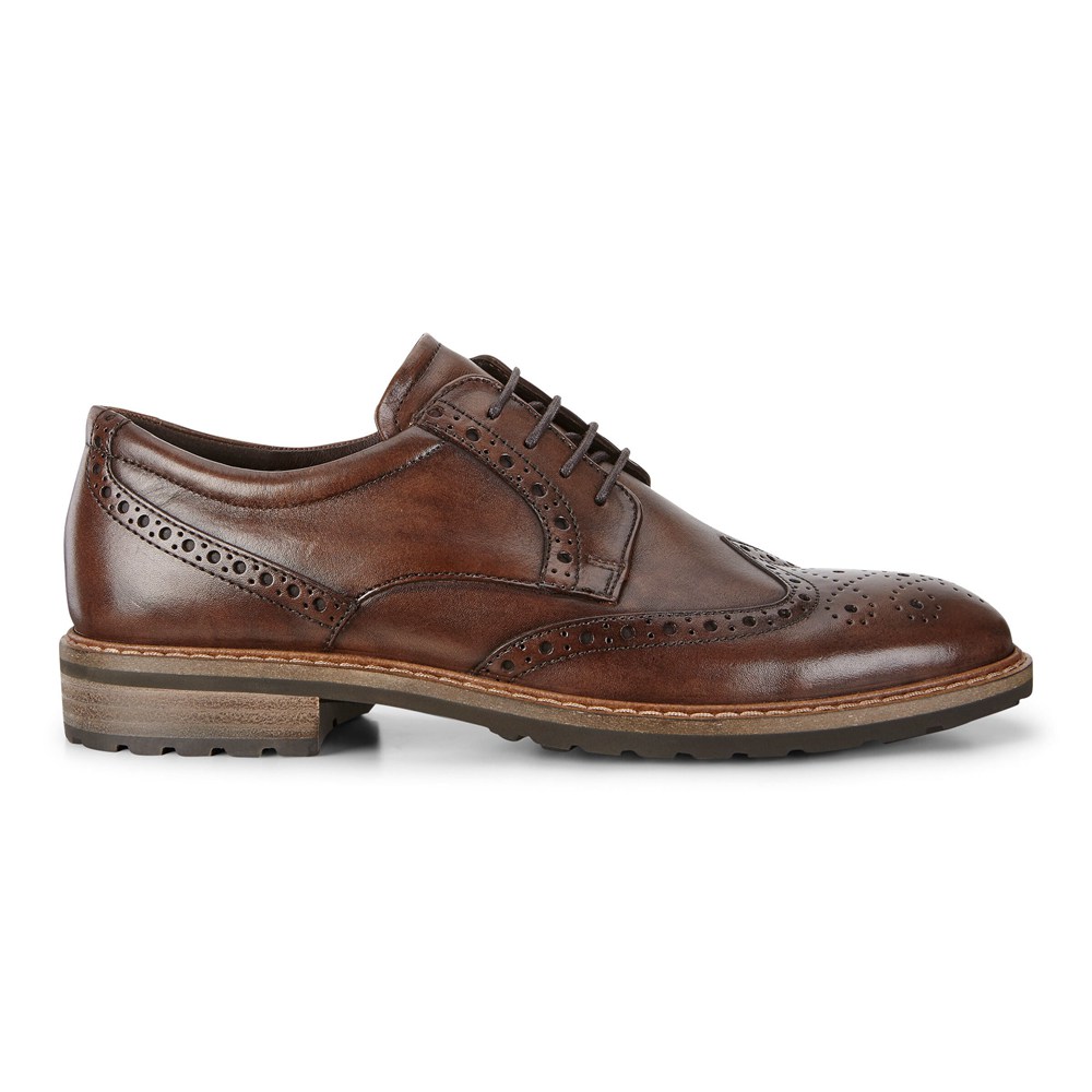 ECCO Mens Dress Shoes Brown - Vitrus I Wing Tip Tie - EVP-502417